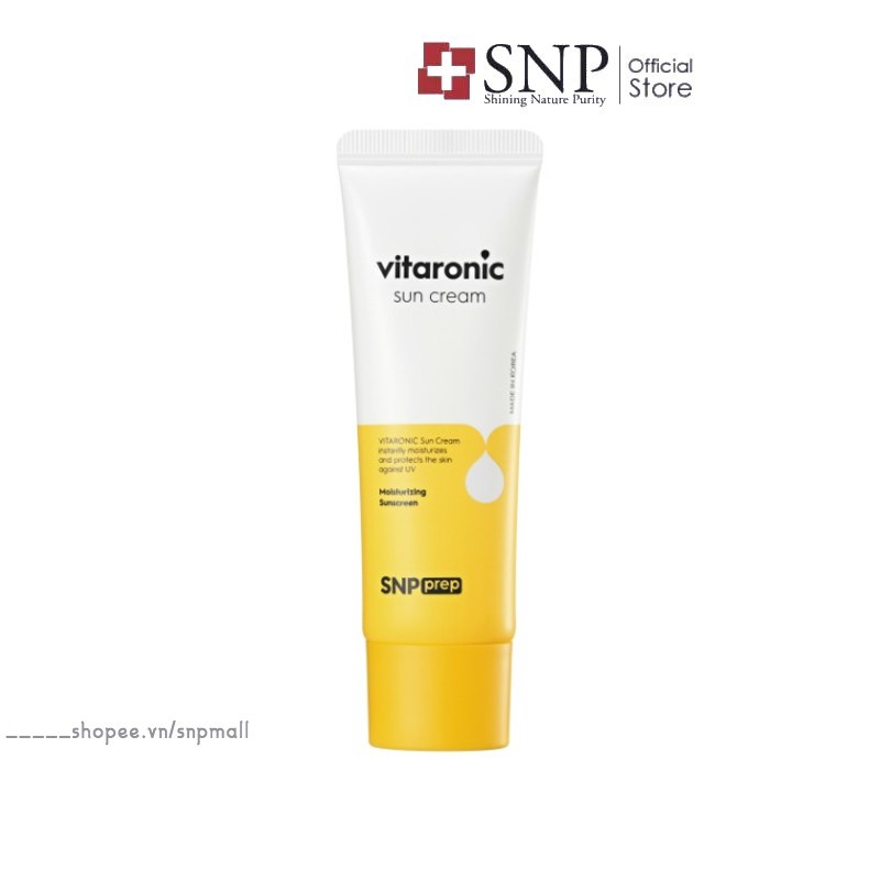 Kem Chống Nắng SNP Prep Vitaronic Sun Cream Cấp Ẩm Dưỡng Trắng Ngăn Ngừa Nám Da SPF 50+ PA++++ 50g