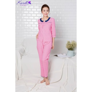 Bộ đồ mặc nhà Karoll -Bộ thô quần dài áo tay lửng NH18.xxx39