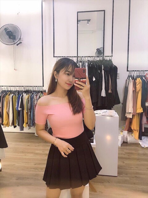 Áo Trễ Vai Thun Gân Tay Ngắn | BigBuy360 - bigbuy360.vn