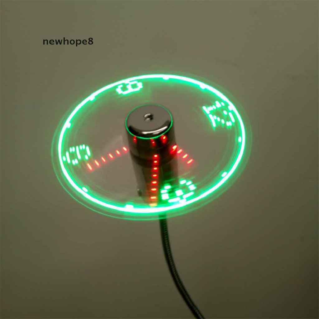 USB Mini Flexible Time LED Clock Fan Usb Clock Fan Gadgets Boutique