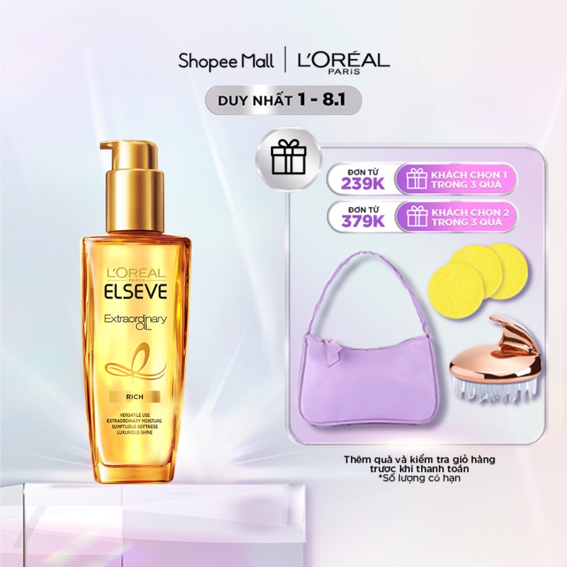 Dầu dưỡng chiết xuất tinh dầu hoa tự nhiên L'Oreal Paris Elseve Extraordinary Oil 100ml