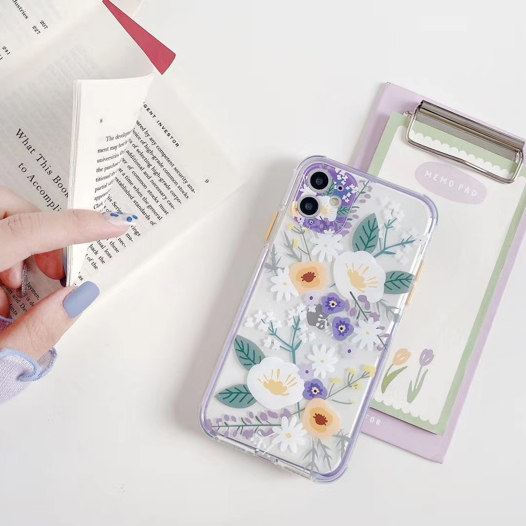 Korean flower 3D relief Case iPhone 11 Pro Promax X XS XR XSmax 6 6s 7 8 plus Phone Case COD | BigBuy360 - bigbuy360.vn