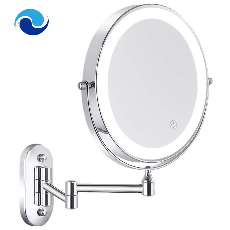 Gương trang điểm gắn tường có đèn LED 1X/5X