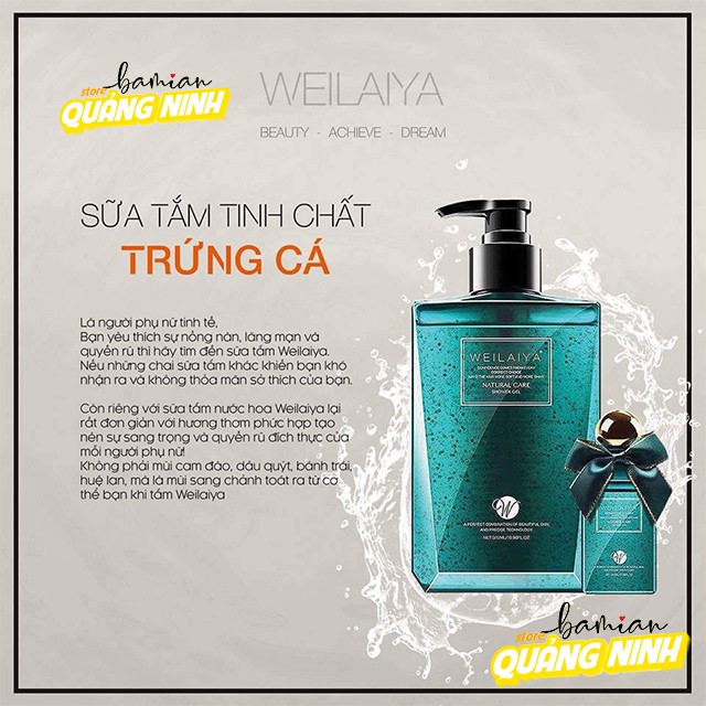 Gel Sữa tắm trứng cá WEILAIYA chiết xuất từ cá tằm Carvia 312ml | BigBuy360 - bigbuy360.vn
