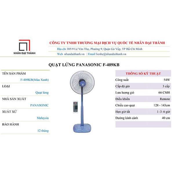 Quạt đứng Panasonic F-409K