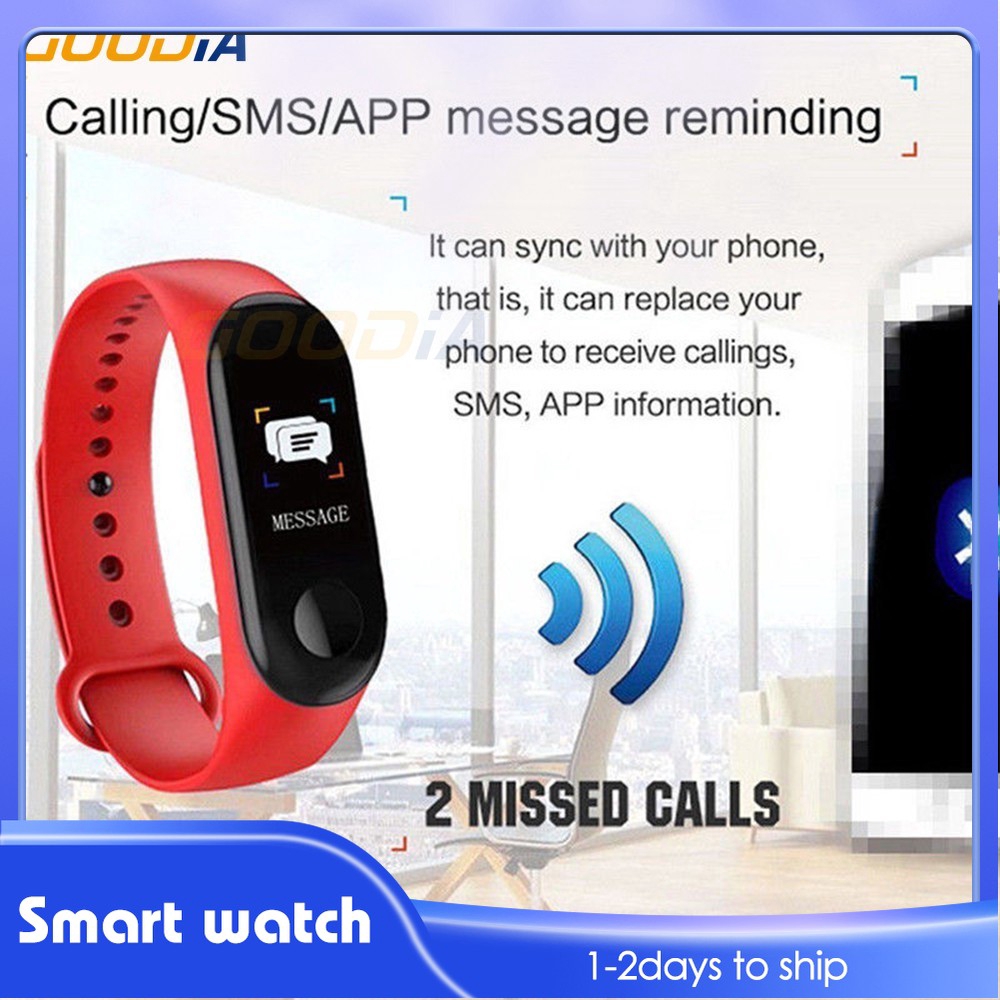 Đồng Hồ Thể Thao Thông Minh Giám Sát Nhịp Tim M3 Kèm Phụ Kiện