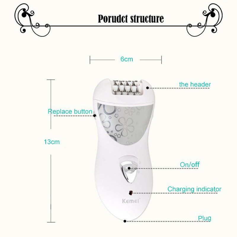 Máy cạo râu Kemei 3 trong 1 có thể sạc lại hỗ trợ loại bỏ vết chai sạn trên chân dành cho nữ