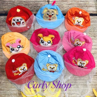 Mũ lưỡi trai kèm voan cho bé sơ sinh