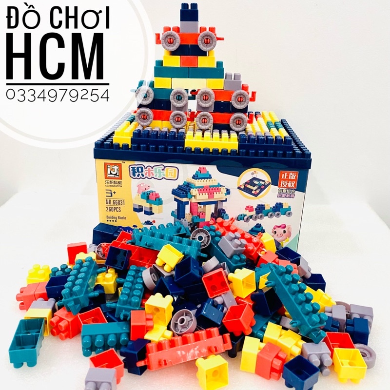 [260 - 360 CHI TIẾT] Đồ chơi xếp hình lắp ráp lego nút lớn dành cho bé thích lắp ghép lego giúp bé sáng tạo các mô hình