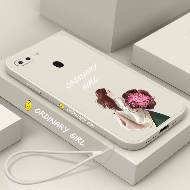 Ốp Điện Thoại TPU Dẻo Họa Tiết Hoa Xinh Xắn Kèm Dây Đeo Cho oppo a5s a12 a7 a31 a52 a