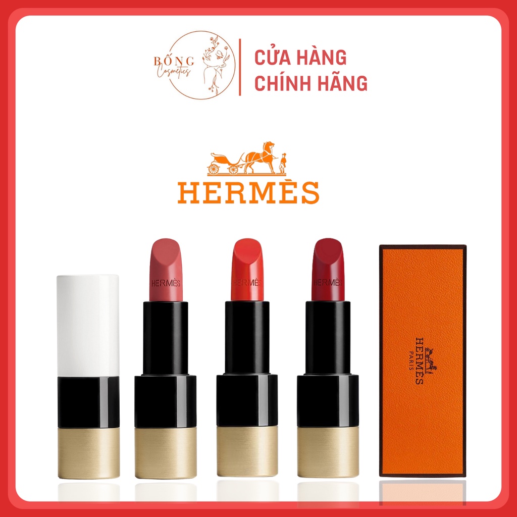 SALE [Hermes] Son Hermès Rouge Matte và Satin Lipstick mẫu HOT 2021, Bống cosmestics