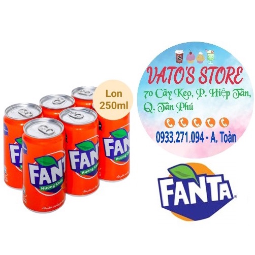 Thùng 24 lon nước ngọt Fanta cam 235ml / Lốc 6 lon nước ngọt Fanta cam 235ml