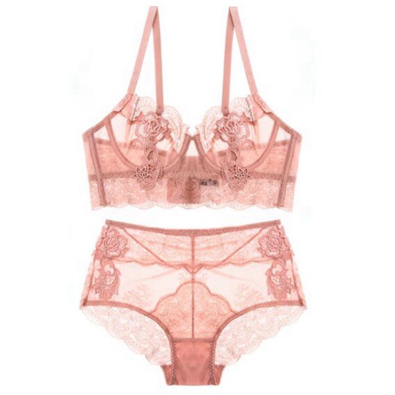 Bộ Đồ Lót Có Gọng Không Đệm Ren Mỏng Gợi Cảm CHARM03