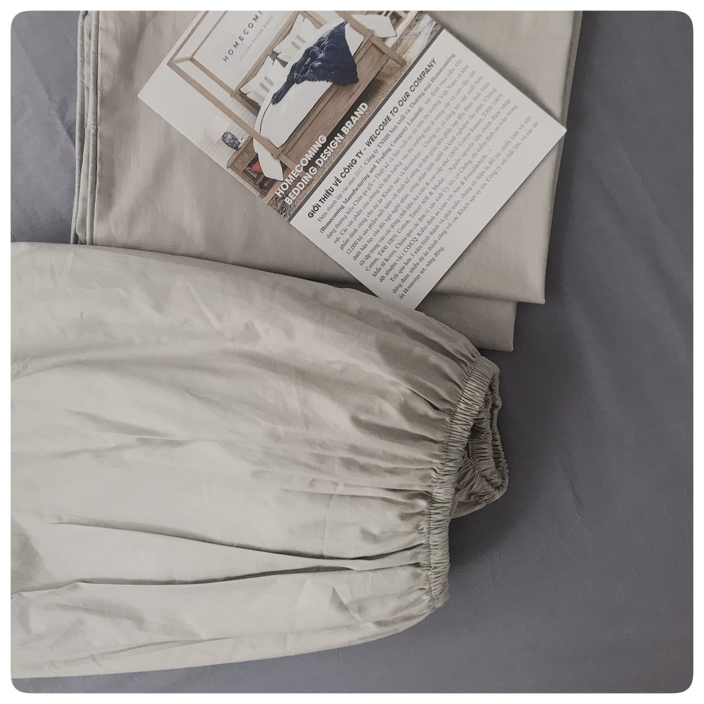 Ga giường cotton Hàn 100% màu trơn được bo chun đệm kích thước 1m6x2m/1m8x2m/2mx2m2 thương hiệu Homecoming VN