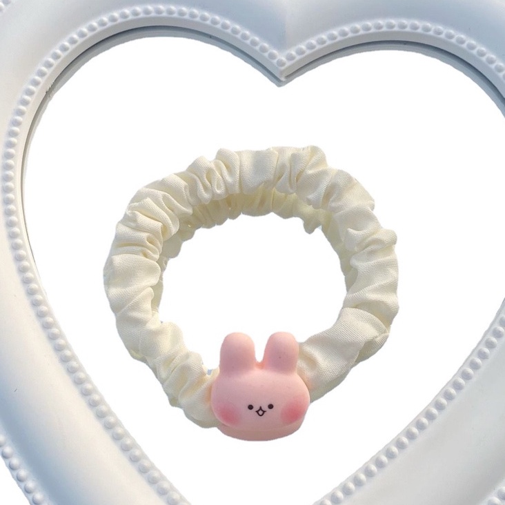 Dây Buộc Tóc Cao Su Hình Thỏ Hồng Hoạt Hình Nhật Bản Dễ Thương Cho Bé Gái