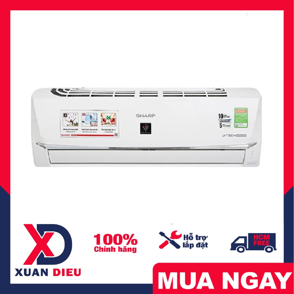 Máy lạnh Sharp Wifi Inverter 1 HP AH-XP10WHW - Lọc bụi, kháng khuẩn, khử mùi, lắp ráp Thái Lan, giao miễn phí HCM