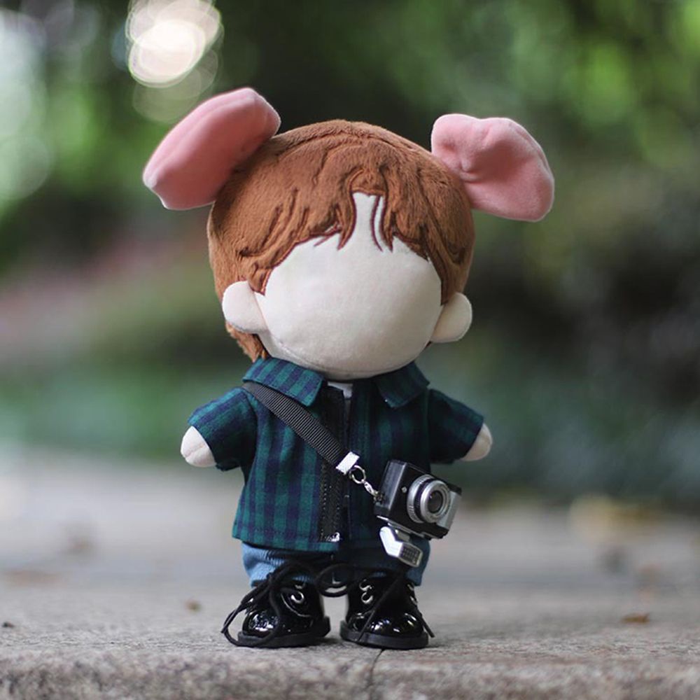 Quần áo búp bê cotton kẻ sọc thay đổi màu sắc 20cm