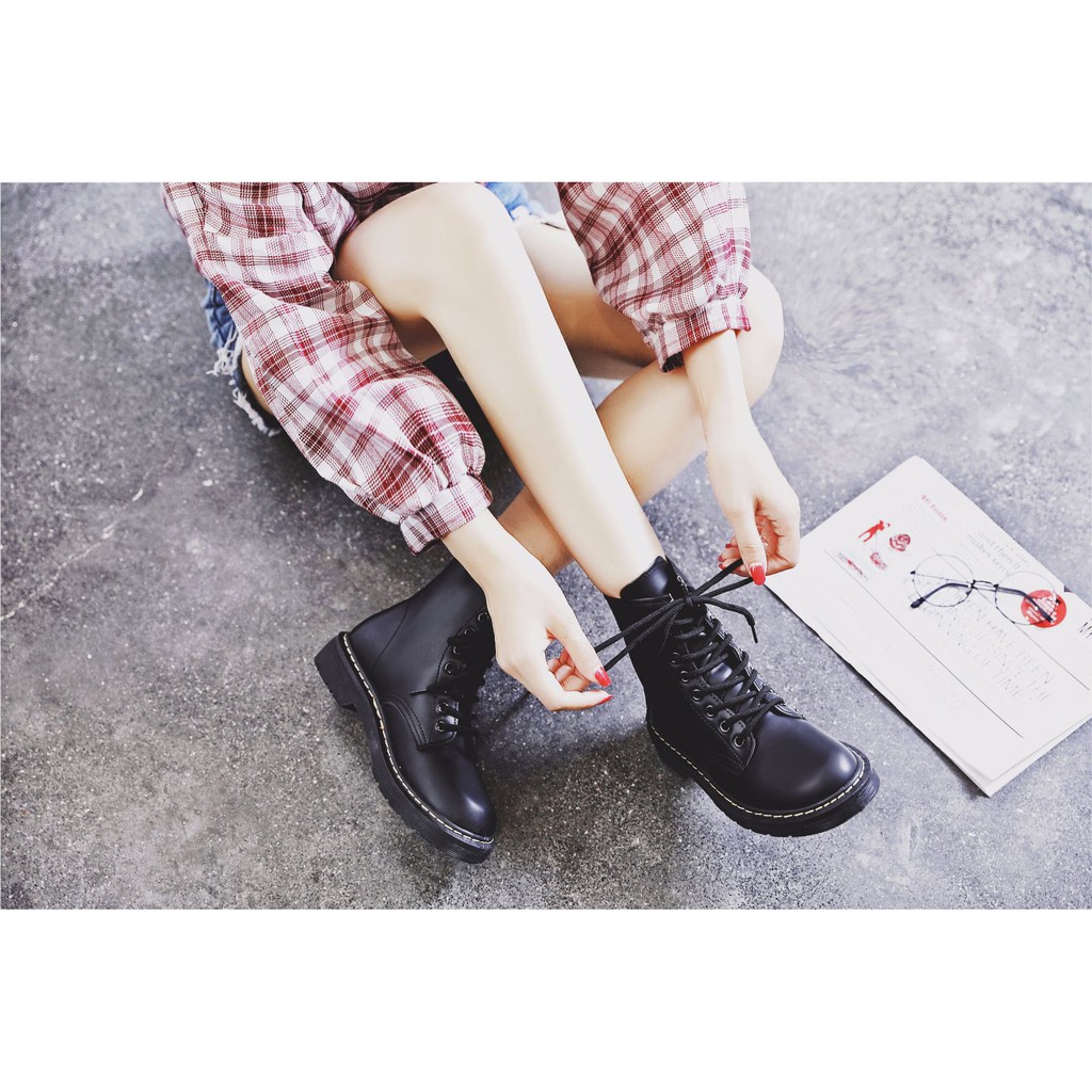 AKI BOOTS SẴN NAM NỮ CÁ TÍNH ULZZANG CAO CỔ ĐEN MẬN KA255_ Nắng | BigBuy360 - bigbuy360.vn