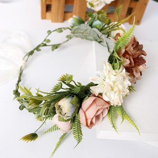 Cô Dâu Vòng Hoa Đầu Bohemian Vòng Hoa Mori Series Màu Xanh Lá Cây Mô Phỏng Hoa Mây Băng Đô Vải Handmade Nơ Đầu Mori Nữ Series Đầu Thẩm Mỹ Tươi Hoa Phong Cách Phòng Thu Và Trang Điểm Phụ Kiện Tóc Vòng Hoa Công Chúa Phụ Kiện Hang Tóc Đám Cưới