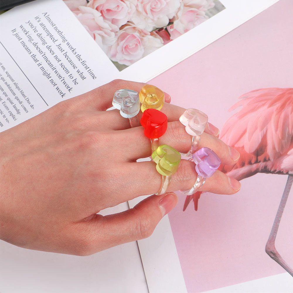 Nhẫn Acrylic Trong Suốt Phong Cách Hàn Quốc Cổ Điển Thời Trang Cho Nữ