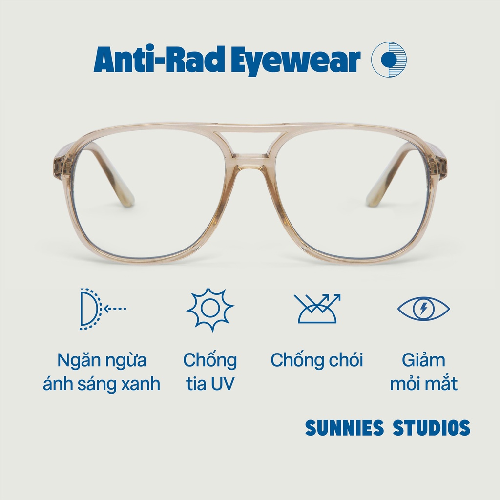 Kính Sunnies Studios Chống Ánh Sáng Xanh Gọng Phi Công Chiyo Sand