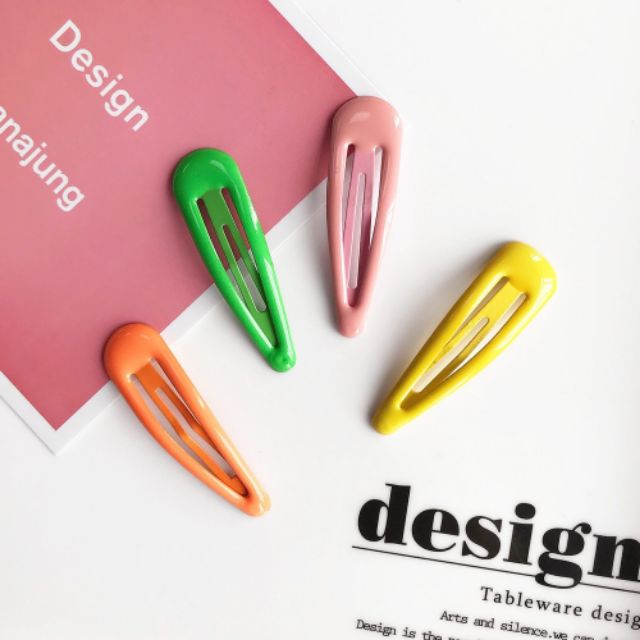 SET 2 KẸP BẤM TÓC SƠN BÓNG ĐỦ MÀU