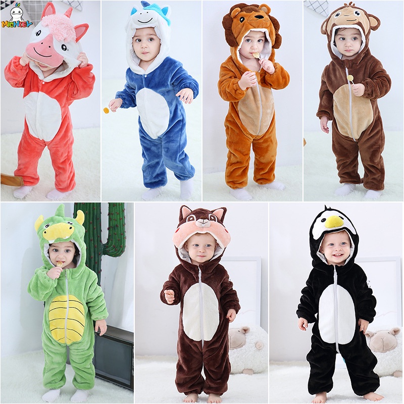 Bộ Đồ Ngủ Liền Thân Hóa Trang Kigurumi Hình Chim Cánh Cụt Dễ Thương Cho Bé