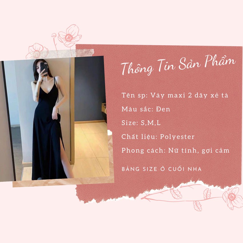 [Mã WASTHIT giảm 15% tối đa 30K đơn 99K] Đầm Nữ, Đầm Maxi Xẻ Tà, Váy Hai Dây, Váy Maxi Thun Dài Gợi Cảm Moda.H