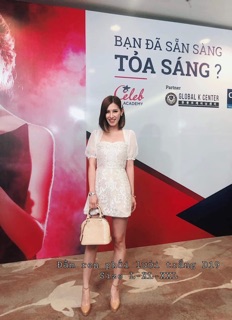 Bigsize Đầm ren phối lưới trắng D19