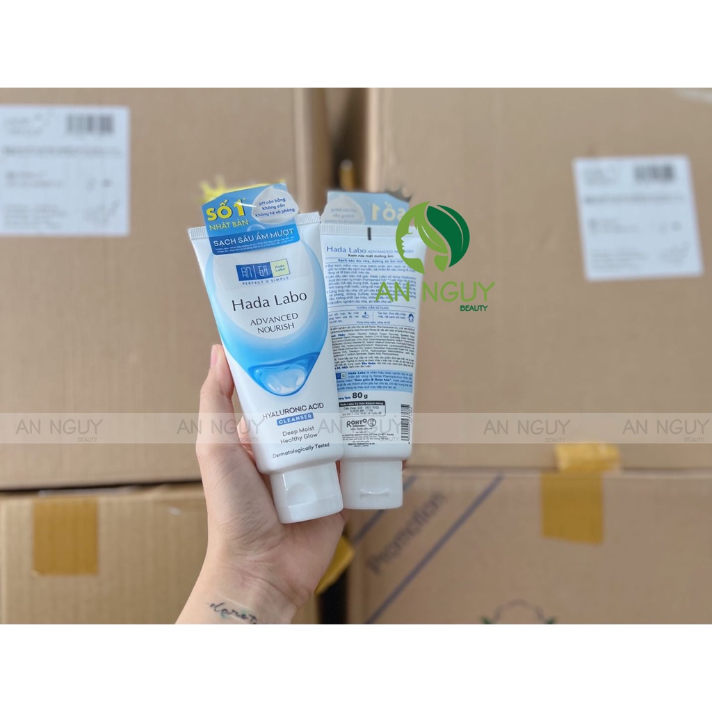 Kem rửa mặt dưỡng ẩm Hada Labo Advances Nourish Hyaluron 80gr