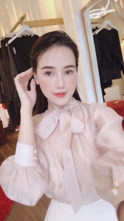 Áo sơ mi tơ sống nơ cổ Darling Diva