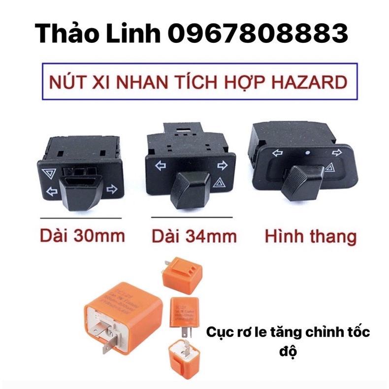 Combo Công tắc Hazard tích hợp nháy 4 xi nhan cho Wave, AB, WinnerX, SH, Vision,…