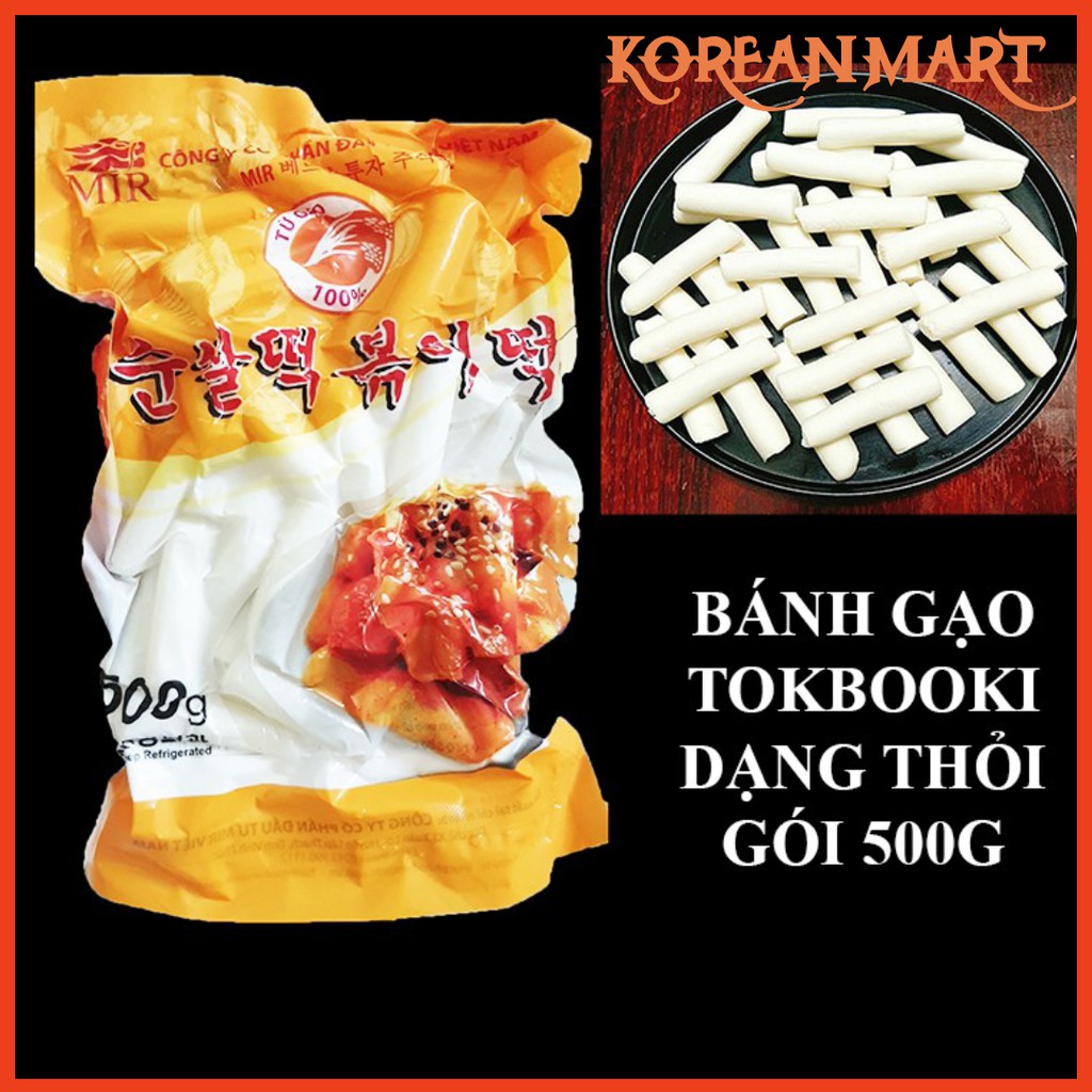 Combo 500g bánh gạo hàn quốc cắt khúc gói vàng Mir + 100g sốt tokbokki + 250g set lẩu tokbokki
