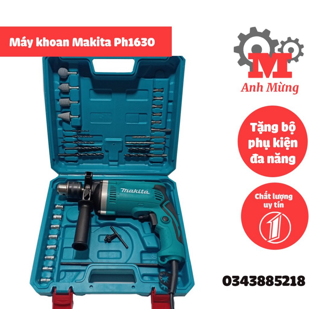 Máy khoan Makita hp1630 tặng bộ phụ kiện đa năng