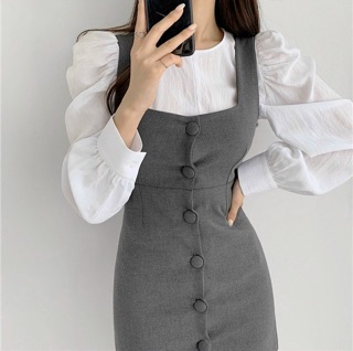 SET ÁO KÈM ĐẦM YẾM NÚT BỌC (KÈM HÌNH THẬT)