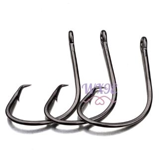 WX9E Fishingaccessorie 50pcs Fishing Hooks Black Color Octopus/Circle Sport Circle Fish Hook  *VN