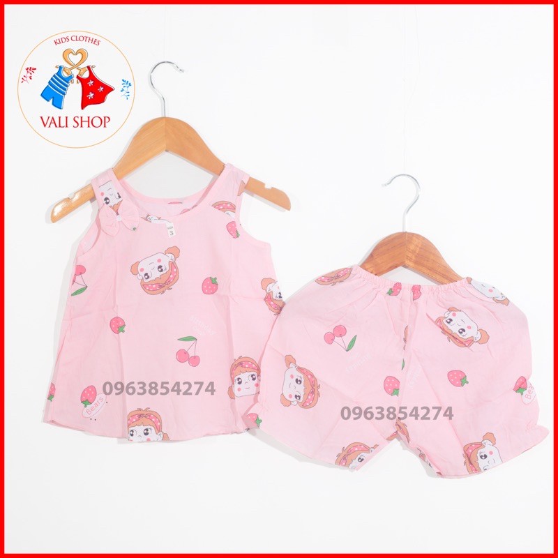 Bộ lanh bé gái sát nách kiểu xoè 5-30kg vải lanh (tole) mặc mát cho mùa hè