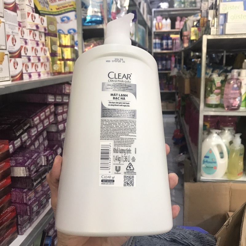 Dầu Gội Clear Bạc Hà Mát Lạnh 1.4kg