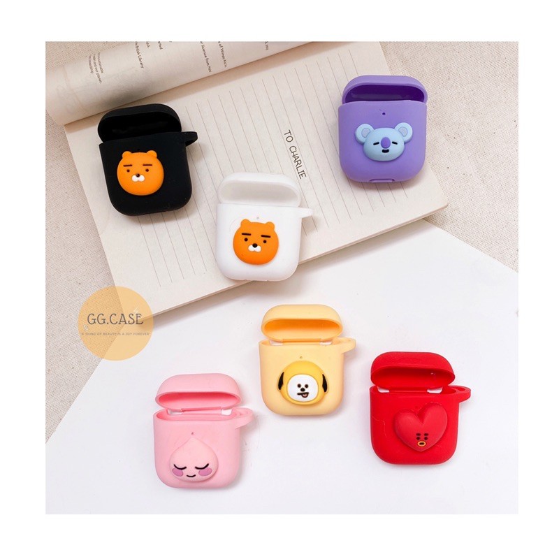 Ốp  tai nghe airpods, vỏ airpods BT21 BTS ARMY (hình thật)