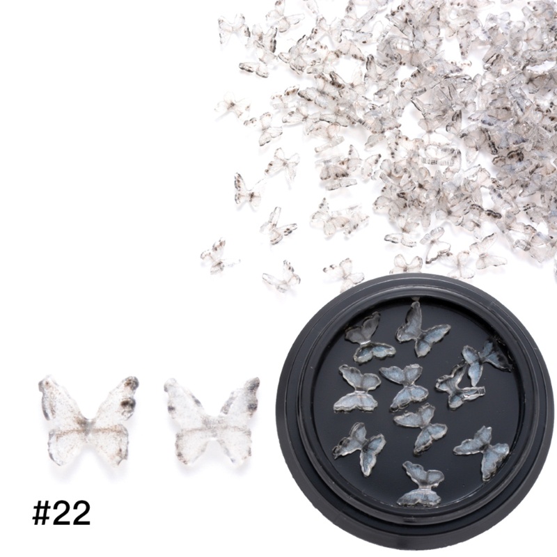 Bộ 10 Miếng Dán Trang Trí Móng Tay Hình Bướm 3D Nhiều Màu DIY