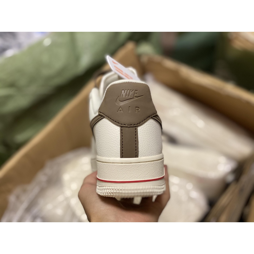 Giày thể thao nike_AF1 vệt nâu, Giày sneaker air force 1 low premium white brown nam nữ cực chất dễ phối đồ | BigBuy360 - bigbuy360.vn