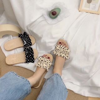 Dép Nữ Đế Giả Cói Chấm Bi Siêu Dẻo