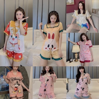 Pijama Lụa LATIN Mẫu hot 2021 Tay Bèo quần ngắn Form dưới 60 kí
