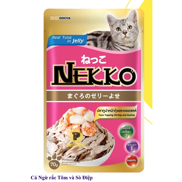 Pate cho Mèo NEKKO Gói 70g Bổ sung dinh dưỡng Thơm ngon khó cưỡng Xuất xứ Thái Lan