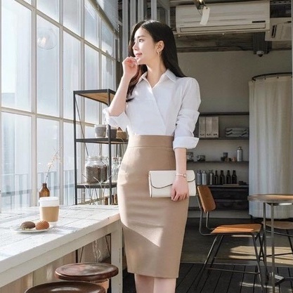 Áo sơ mi nữ vạt chéo tay dài thương hiệu COCOA, áo sơ mi công sở siêu đẹp SM4