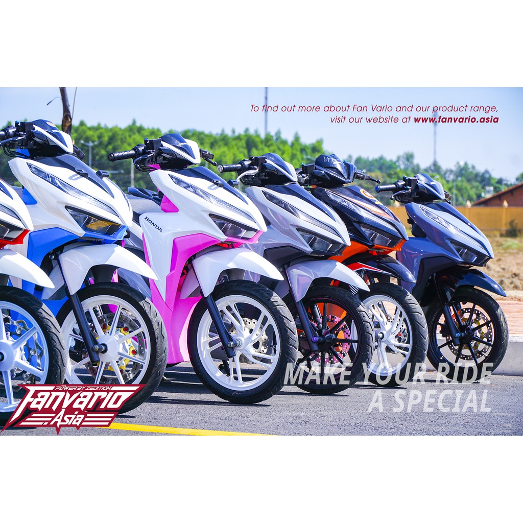 Dàn nhựa nhám Hồng Honda Vario Click Thái 125/150 - FULL 10 món + nắp che ổ khóa