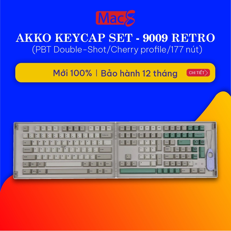 Bộ phím AKKO Keycap set – 9009 Retro (PBT Double-Shot/Cherry profile/177 nút)