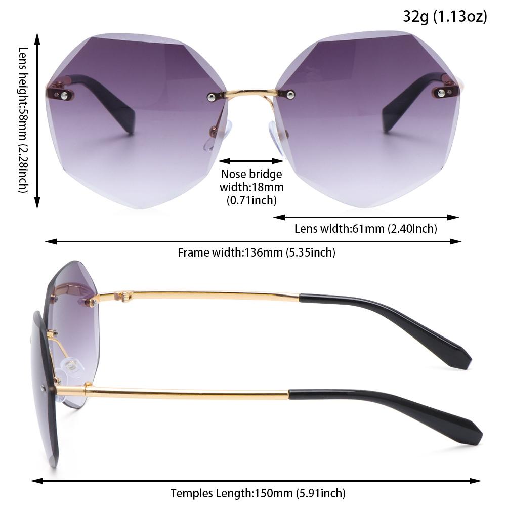 ESPO Kính Mát Không Gọng Chống Tia UV400 Phong Cách Vintage