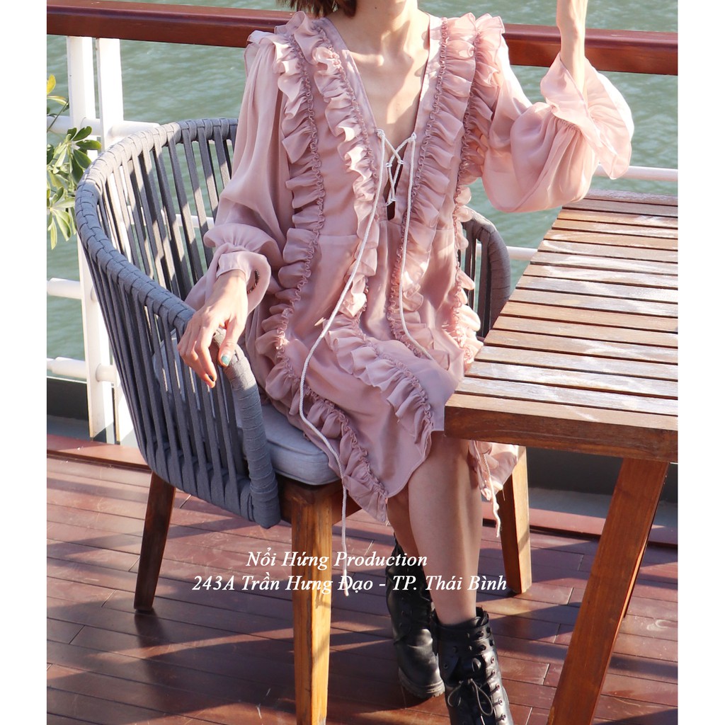 Váy đầm dáng suông babydoll xẻ ngực sâu sexy bánh bèo đi biển tiệc bar hotgirl xinh đẹp bigsize đi biển