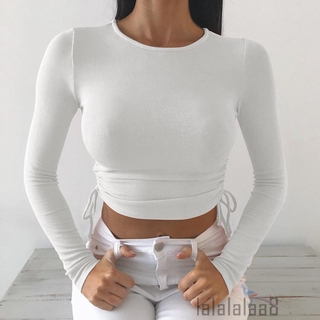 Áo Croptop Phối Dây Rút Gợi Cảm Cho Nữ
